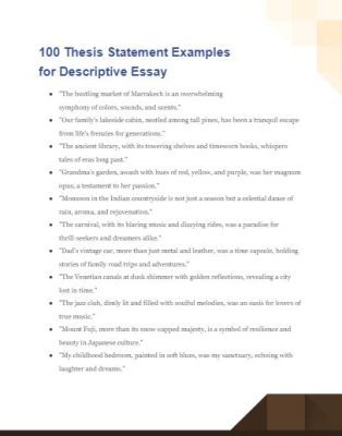 How to Write a Thesis Statement for a Descriptive Essay With Expressive Details